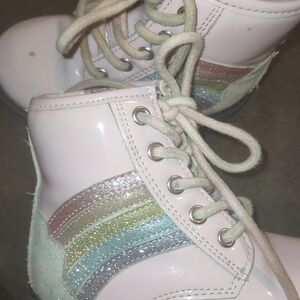 Kids Pastel Rainbow Lace-Up Boots